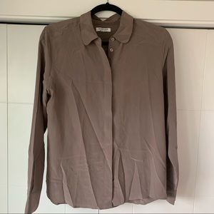 Everlane 100% silk long sleeve blouse button up